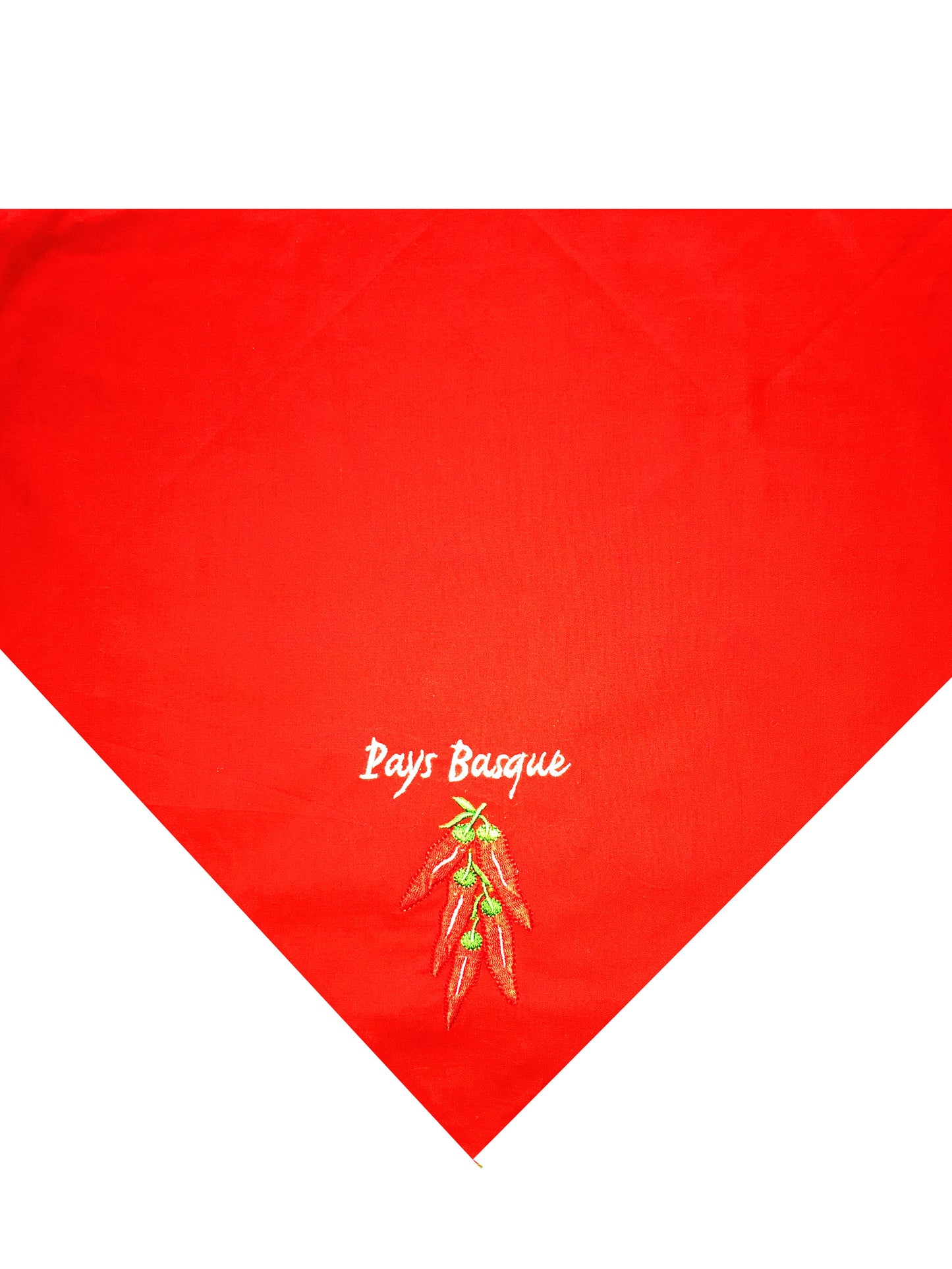 Foulard Rouge Brodé Pays-Basque Piments