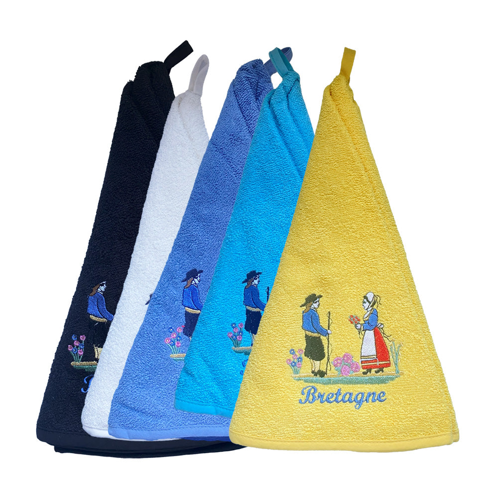 Torchon Rond Bretagne Couple Breton